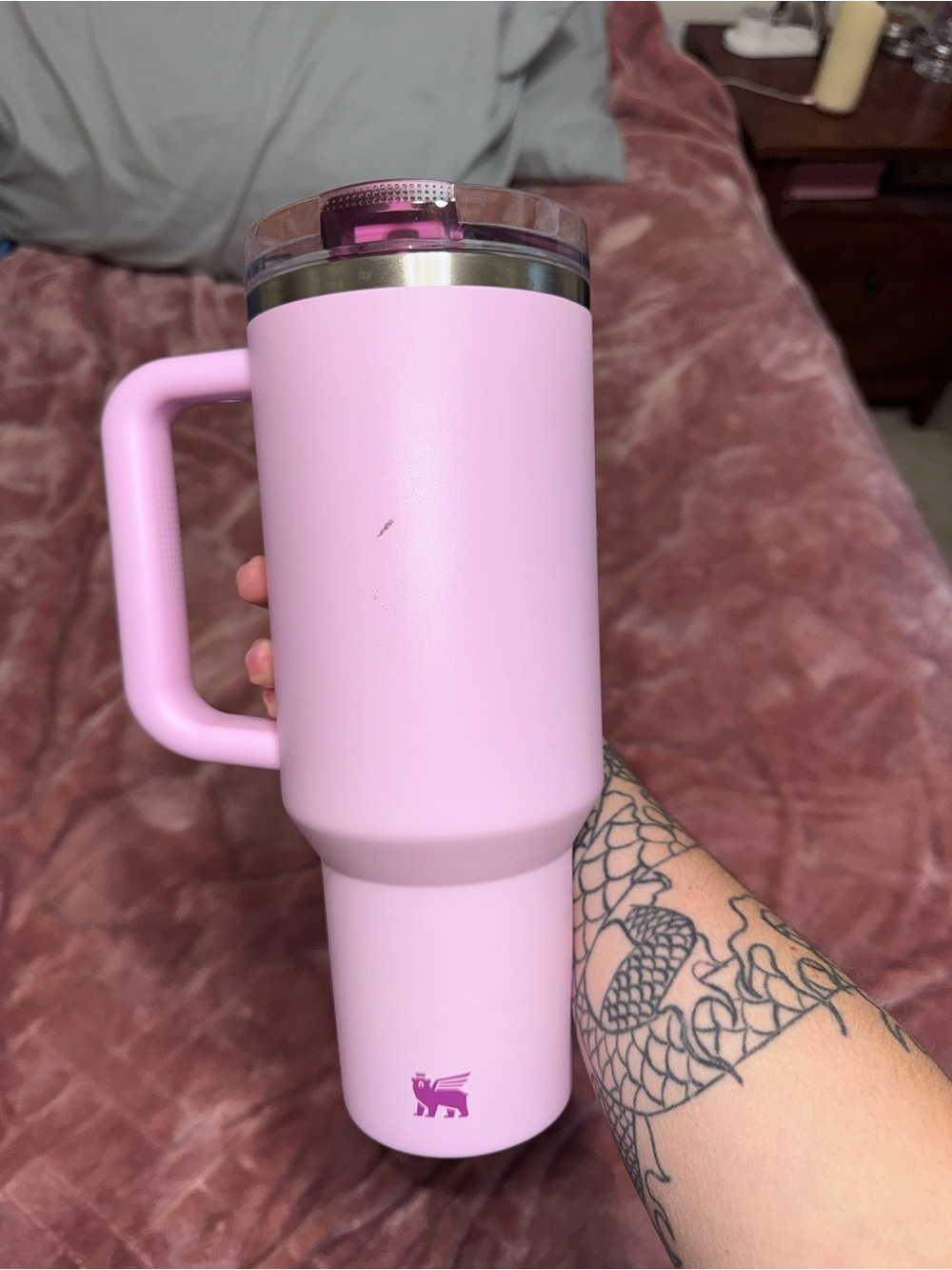 Stanley Pink Insulated Travel Mug with Handle - Picture 2 of 2